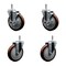 Service Caster 5'' Maroon Poly Wheel Swivel 7/16'' Grip Ring Stem Caster Set 2 Brakes, 4PK SCC-GR20S514-PPUB-MRN-TLB-716138-2S2 - alternate 1